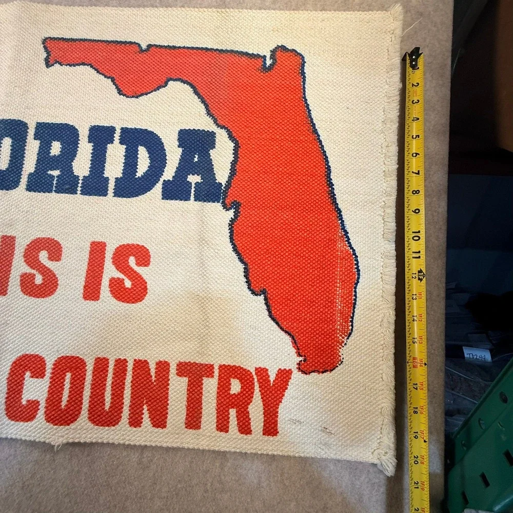 Vintage Florida Gators This Is Gator Country Woven Tapestry Rug Wall Hanging
